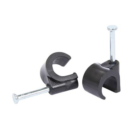 HPM Hook Type Cable Clips 8-10mm Black - 20 Pack
