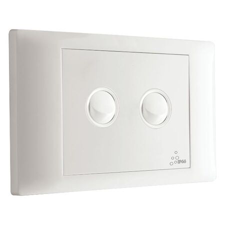 Excel Life - Common plate - Horizontal weatherproof IP66 rocker switch - Single Pole Double Throw 2 gang 16AX 240V a.c. white