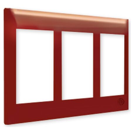 Excel Life - Common plate - Vertical coverplate 3 vertical outlets mulitpanel red