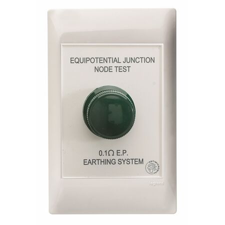 Excel Life - Medical - Common plate - Earth stud (node) - antimicrobial & chemical resistant Equipotential earth stud outlet 1 gang white