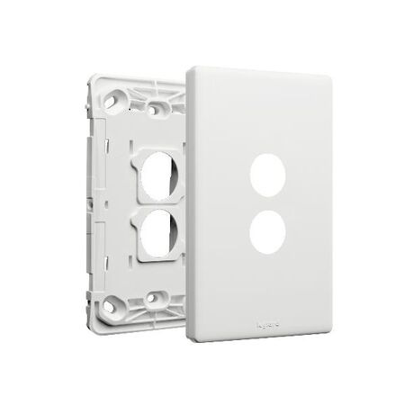 Excel Life EM Series Grid & Plate 2 Gang Matt White