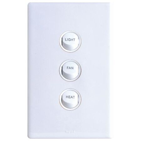 Excel Life 10A Instant Heat Controller Switch 3 Gang Gloss White