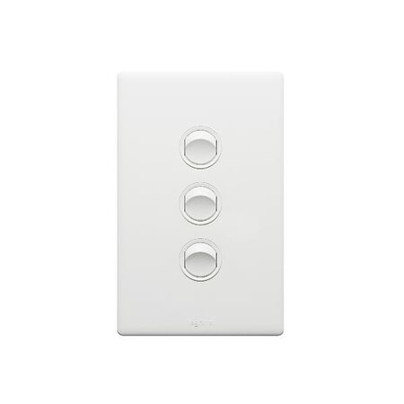 Excel Life 16AX 2 Way Single Pole Double Throw Vertical Rocker Switch 3 Gang Matt White