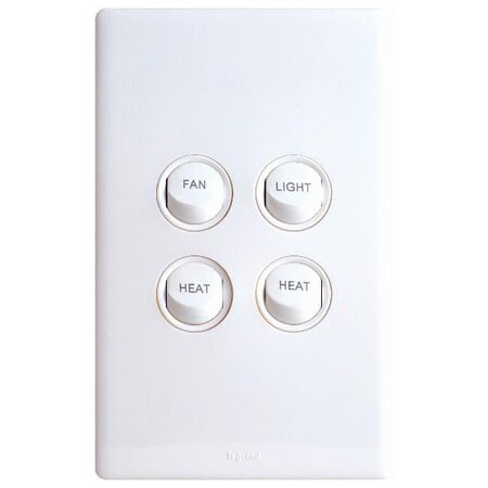 Excel Life 10A Instant Heat Controller Switch with Capacitor 4 Gang Gloss White