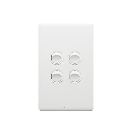 Excel Life 16A 2 Way Single Pole Double Throw Vertical Rocker Switch 4 Gang Matt White