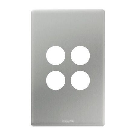Excel Life Switch Coverplate 4 Gang Matt Silver