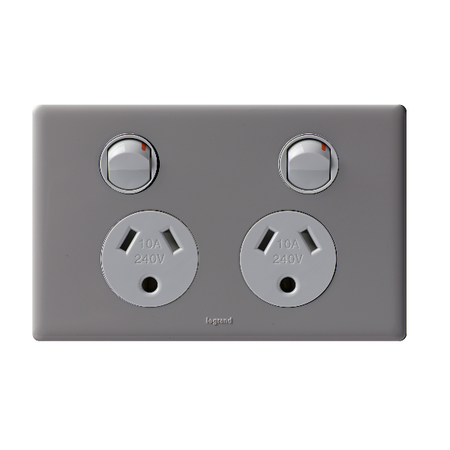 Excel Life 10A Round-Earth Horizontal Double Powerpoint Urban Grey