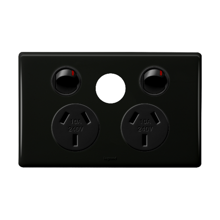 Excel Life 10A Horizontal Double Powerpoint with Extra Function Hole Black