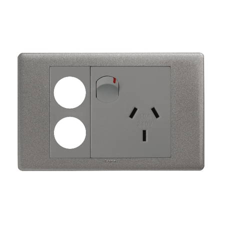 Excel Life 10A Horizontal Single Powerpoint with 2 x Extra Function Hole Urban Grey