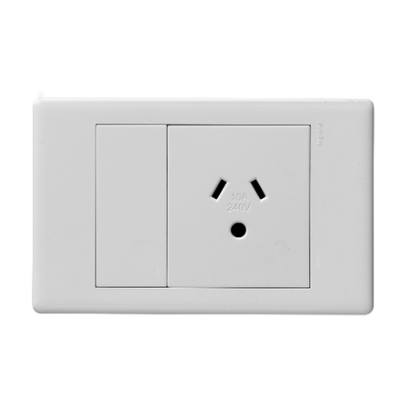 Excel Life 10A Round-Earth Autoswitch Horizontal Single Powerpoint Gloss White