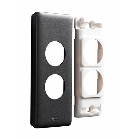 Excel Life Architrave Grid & Plate 2 Gang Urban Grey