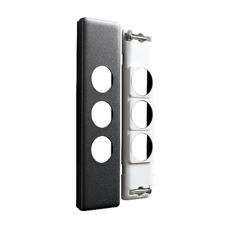 Excel Life Architrave Grid & Plate 3 Gang Urban Grey