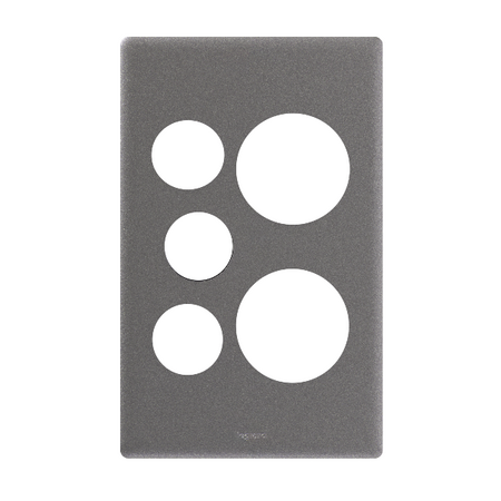 Excel Life Vertical Double Powerpoint Coverplate with Extra Function Hole Urban Grey