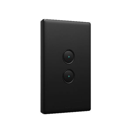 Excel Life Smart Dimmer 2 Gang Matt Black