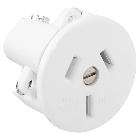 HPM 10A 3 Pins Plug Base & Plate Assembly White