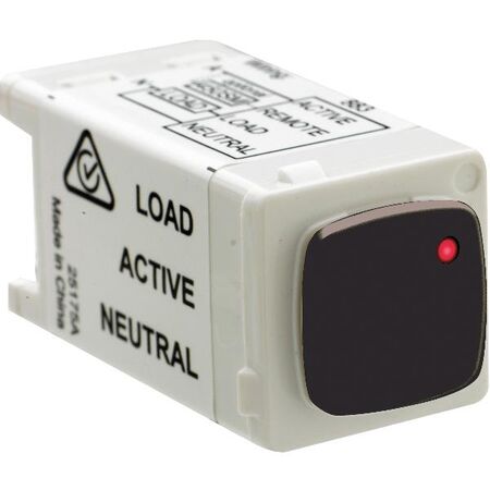 HPM 5A Single Pole 3 Wire Electronic Push Button Switch with LED Black