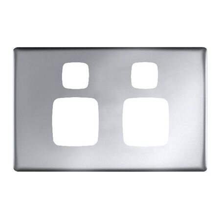 Linea - Powerpoint coverplate 2 gang matt silver