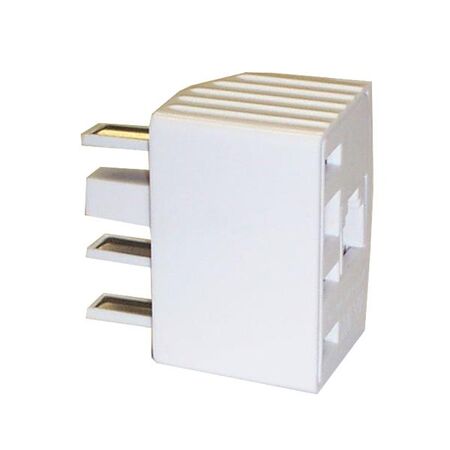 HPM Telephone Double Adaptor Plug White