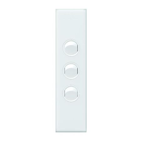 HPM VIVO 10A 3 Gang Architrave Switch White