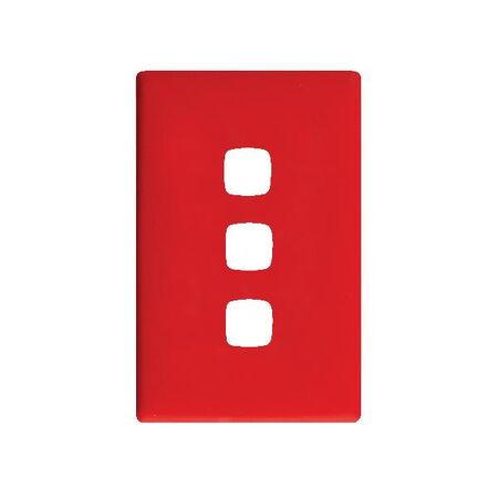 Linea Coverplate 3 gang saucy red