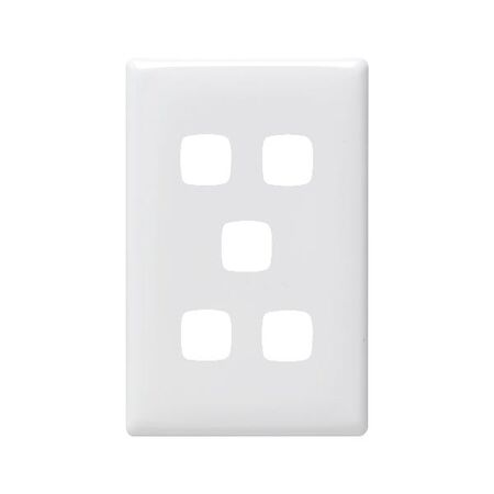 Linea - Grid & plate only 5 gang white