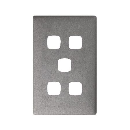 Linea - Coverplate 5 gang gun metal