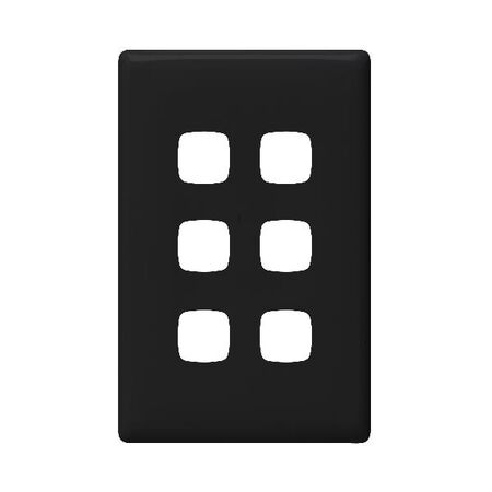 Linea - Coverplate 6 gang black