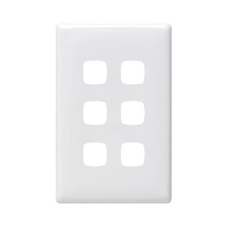 Linea - Coverplate 6 gang white
