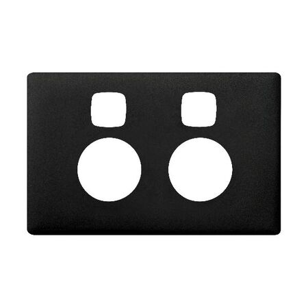 Linea Powerpoint coverplate 2 gang with extra safety asphalt