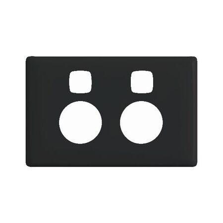 Linea Powerpoint coverplate 2 gang with extra safety black