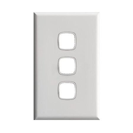 Excel - Grid & plate For 770 series mechanisms - 3 gang gloss white