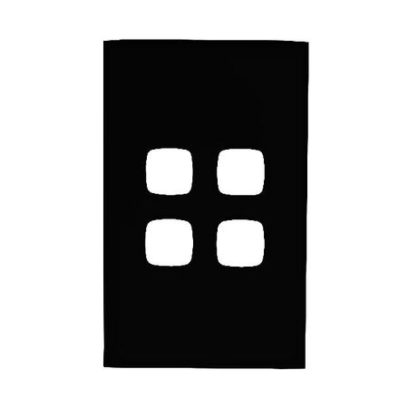 EXCEL - 4 Gang Switch Coverplate Only - Black
