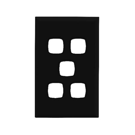 Excel - Switch coverplate 5 gang black