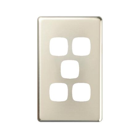 EXCEL - 5 Gang Switch Coverplate only - Stainless Steel