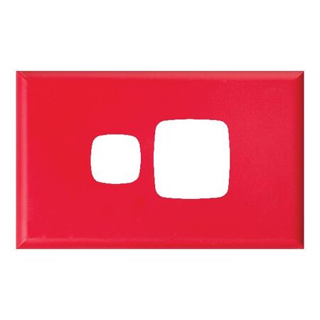 Excel - Single powerpoint coverplate 1 gang Red