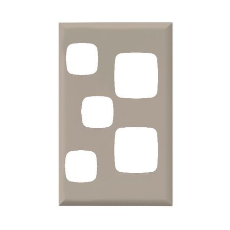 EXCEL - Double vertical powerpoint with extra funtion hole coverplate only - Beige