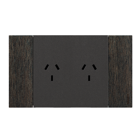 Bticino Living Now 4 Module Double Powerpoint Coverplate Walnut