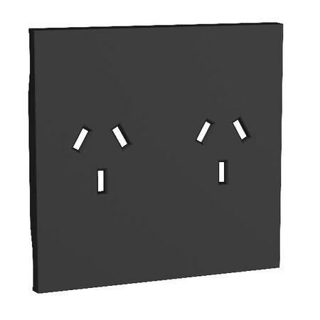 Bticino Living Now 10A Autoswitch Double Powerpoint Cover Black