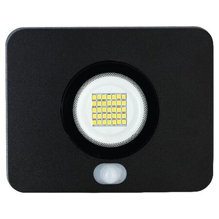 HPM Leana 15W 1200lm LED Cool White Slimline Floodlight with Sensor Black