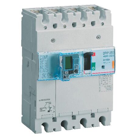 DPX³ 250 Thermal Magnetic MCCB with e.l.c.bs - Icu 70 kA - 400 V~ - 4P - 100 A