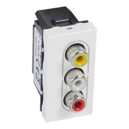 Legrand Arteor Triple Female RCA Socket 1 Module White
