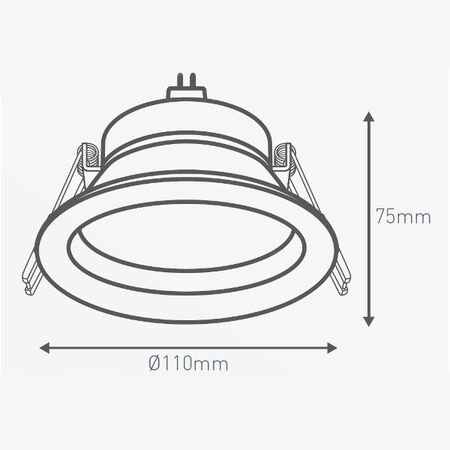 HPM MR16 12V 7W LED Warm White Downlight 90mm White