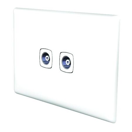 Linea - TV outlet coaxial & PAL F-type 2 gang 75 Ohm white