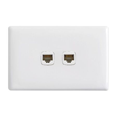Linea - Data outlet RJ45 2 gang Cat5e white