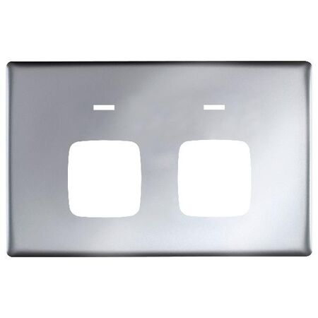 Linea - Powerpoint coverplate 2 gang autoswitch matt silver