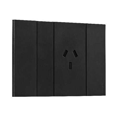 Bticino Living Now 10A AU Autoswitched Single Powerpoint Black