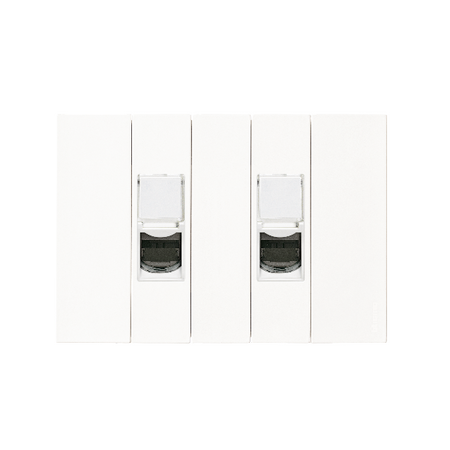 Bticino Living Now Cat6 Data Plate 2 Gang White