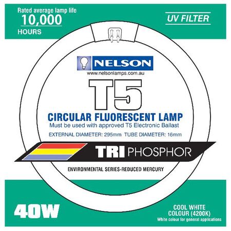 Nelson - Fluorescent T5 lamp Circular - 40W cool white 4000K 295mm