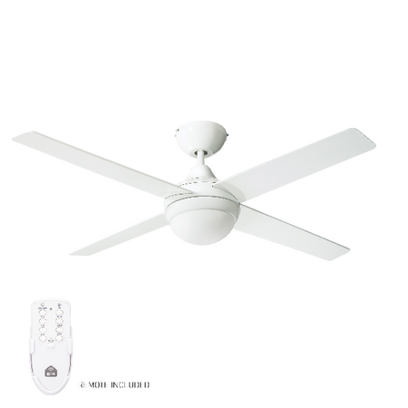 HPM Inspire Smart Plywood 4 Blades Hangsure Ceiling Fan with Light 1220mm 48 White