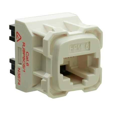HPM Cat6 RJ45 Data Mechanism Socket White
